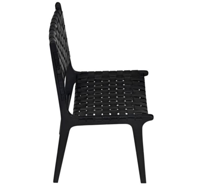Dede Dining Chair, Leather, Black