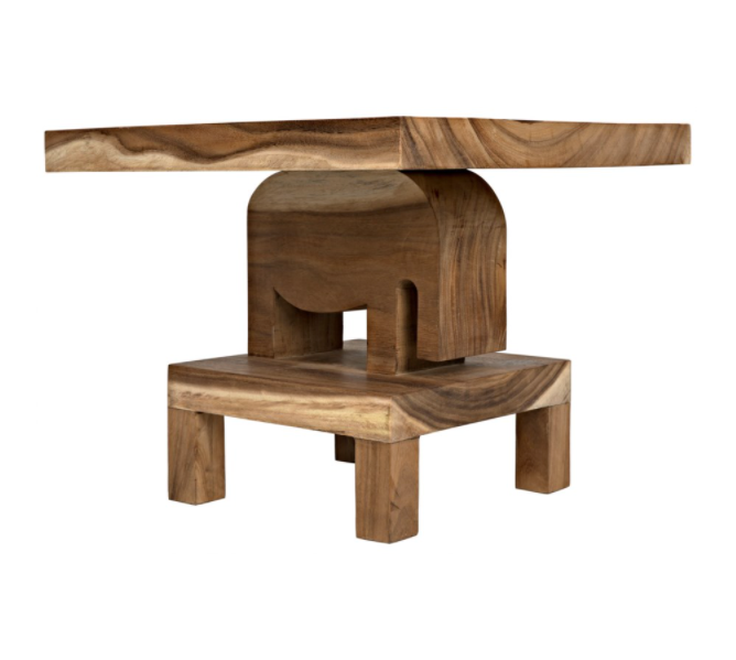 Elephant Side Table, Mungur Wood