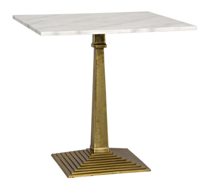 Fadim Side Table, Antique Brass, Cast Iron and Quartz