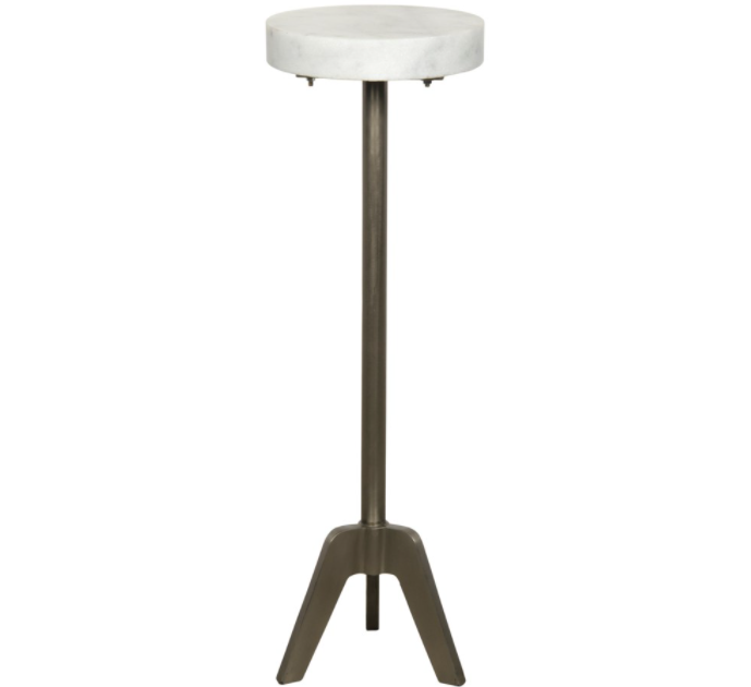 Fiasco Side Table, Antique Silver