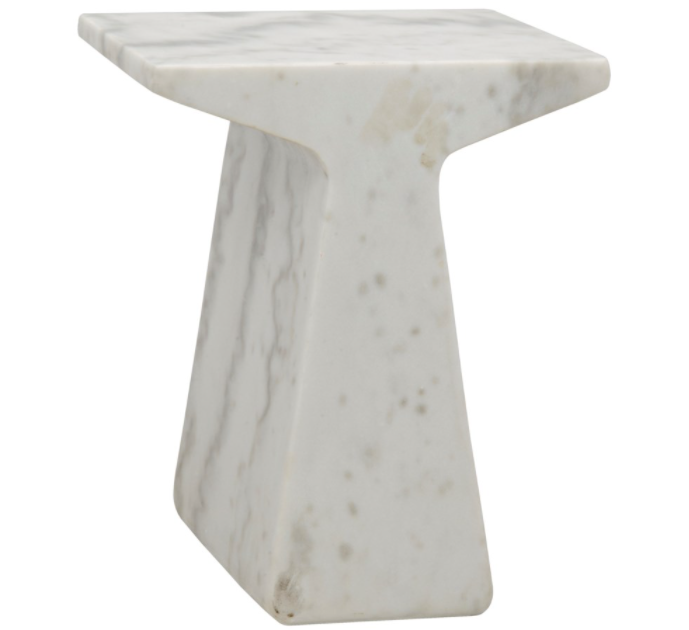 Finn Side Table, White Stone