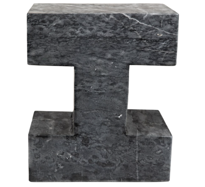 Gilliam Side Table, Black Stone