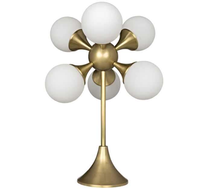 Globular Table Lamp, Antique Brass