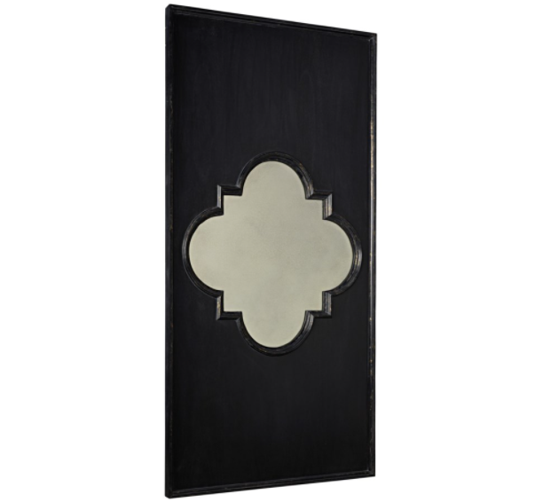 Good Luck Mirror, Hand Rubbed Black w/ Gold Trim