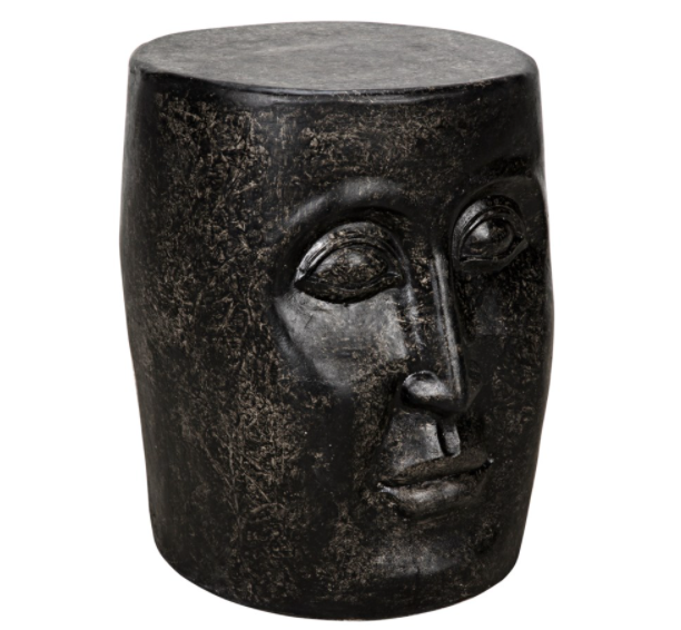Head Side Table, Black Fiber Cement