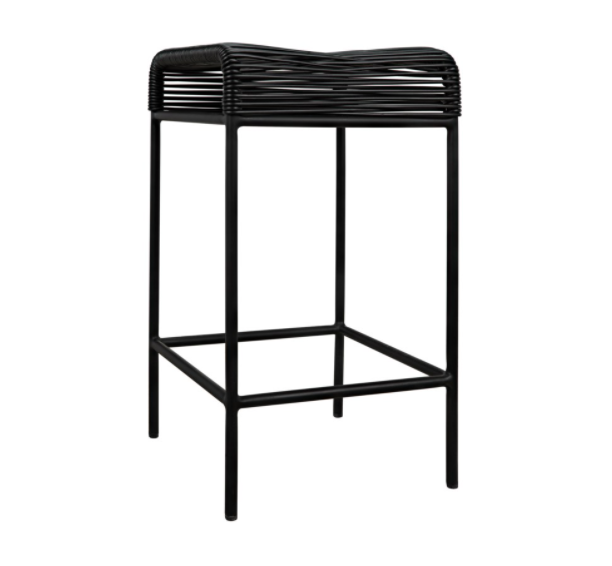 Hitam Counter Stool W/Metal Frame