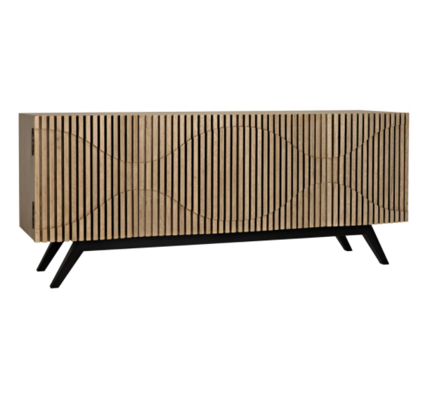 Illusion Sideboard with Metal Base, Bleached Walnut