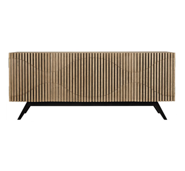 Illusion Sideboard with Metal Base, Bleached Walnut