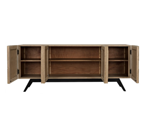 Illusion Sideboard with Metal Base, Bleached Walnut