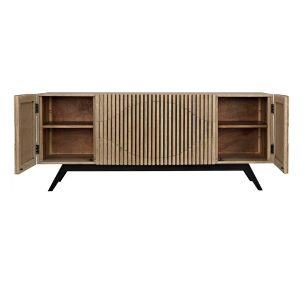 Illusion Sideboard with Metal Base, Bleached Walnut