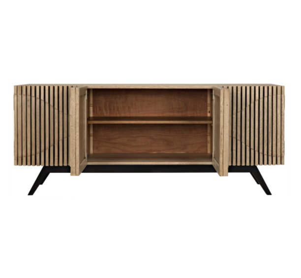 Illusion Sideboard with Metal Base, Bleached Walnut