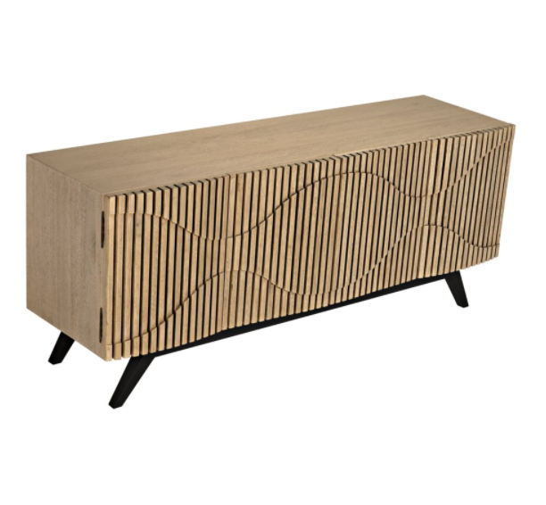 Illusion Sideboard with Metal Base, Bleached Walnut