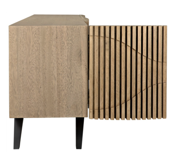 Illusion Sideboard with Metal Base, Bleached Walnut