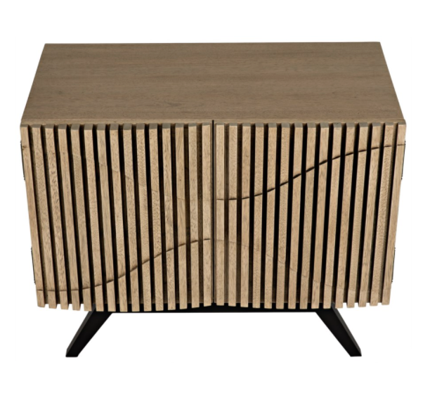 Illusion Single Sideboard with Metal Base, Bleached Walnut