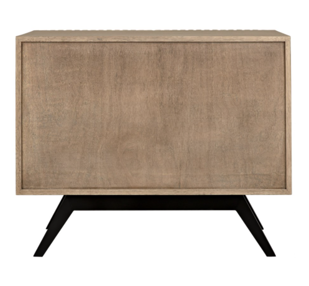 Illusion Single Sideboard with Metal Base, Bleached Walnut