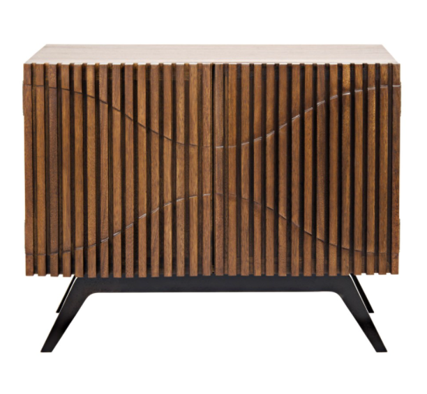 Illusion Single Sideboard, Walnut and Metal