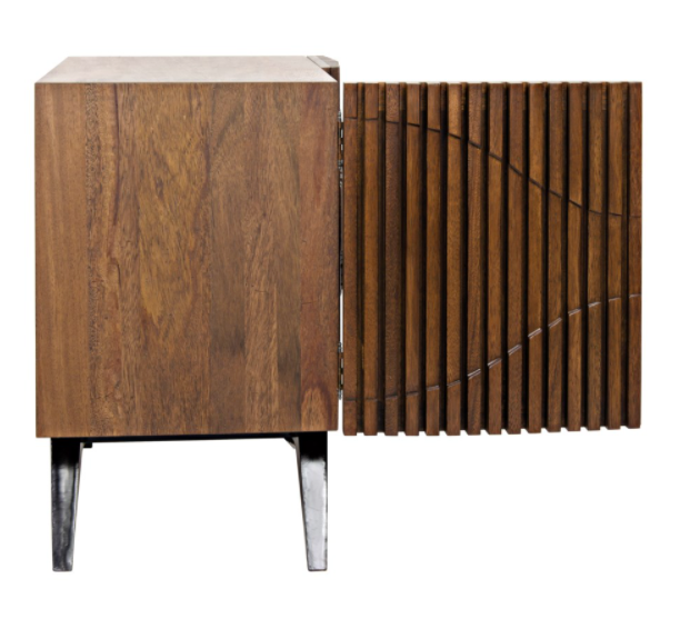 Illusion Single Sideboard, Walnut and Metal