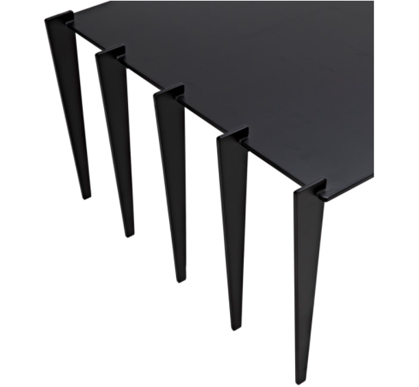 Iris Coffee Table, Black Metal