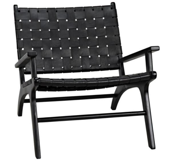 Kamara Arm Chair Black w/Black Leather