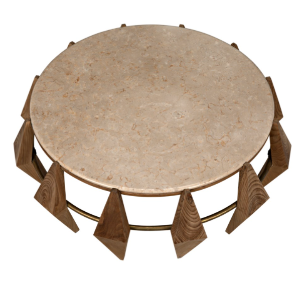 Kraken Coffee Table, Teak w/Stone Top