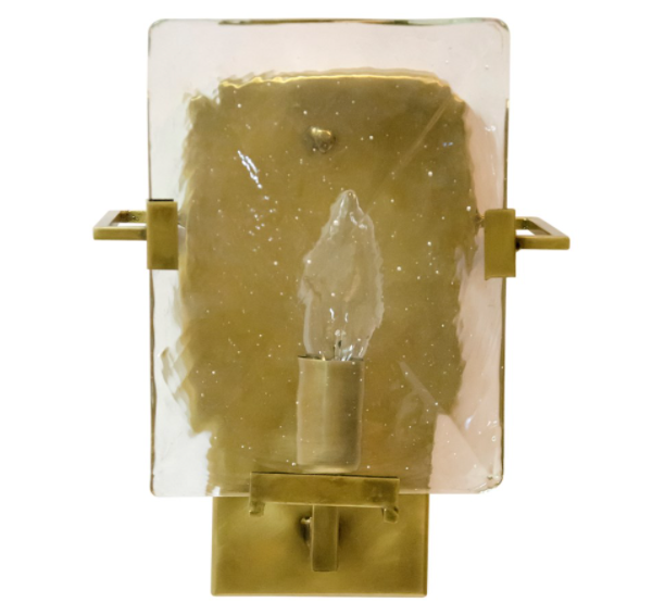 Krupp Sconce, Antique Brass, Metal and Glass