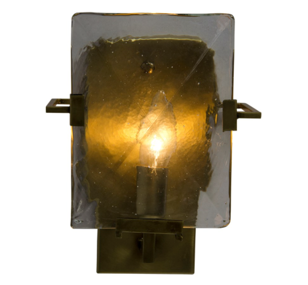 Krupp Sconce, Antique Brass, Metal and Glass