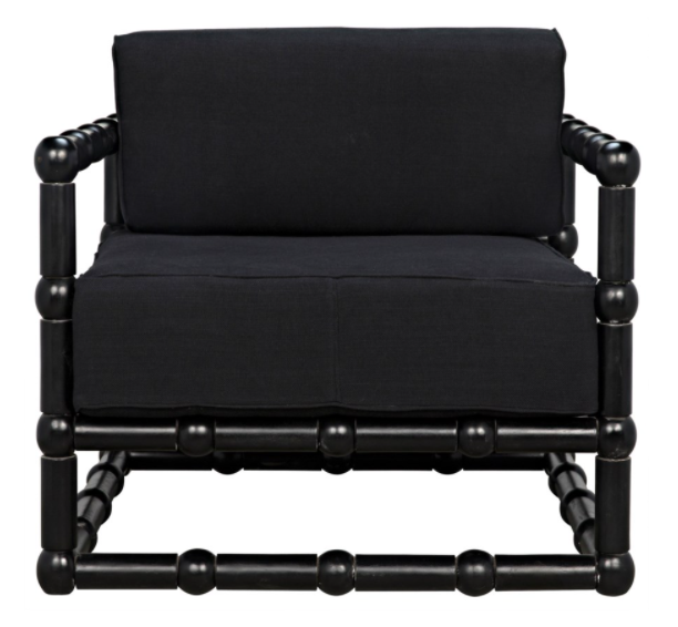 Laura Club Chair, Hand-Rubbed Black
