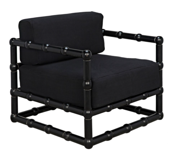 Laura Club Chair, Hand-Rubbed Black