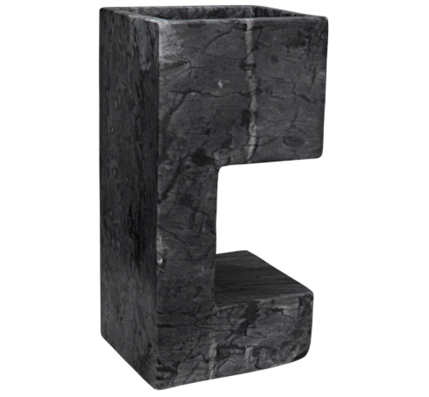 Lawton Side Table, Black Stone