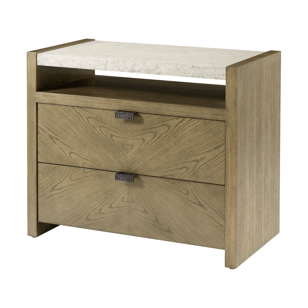 Catalina Two Drawer Nightstand - Dune Finish