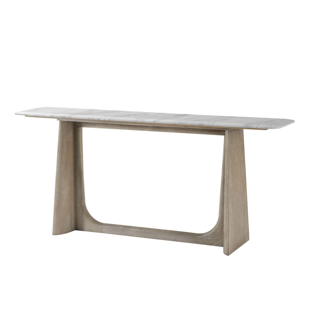 Repose Wooden Console Table Marble Top