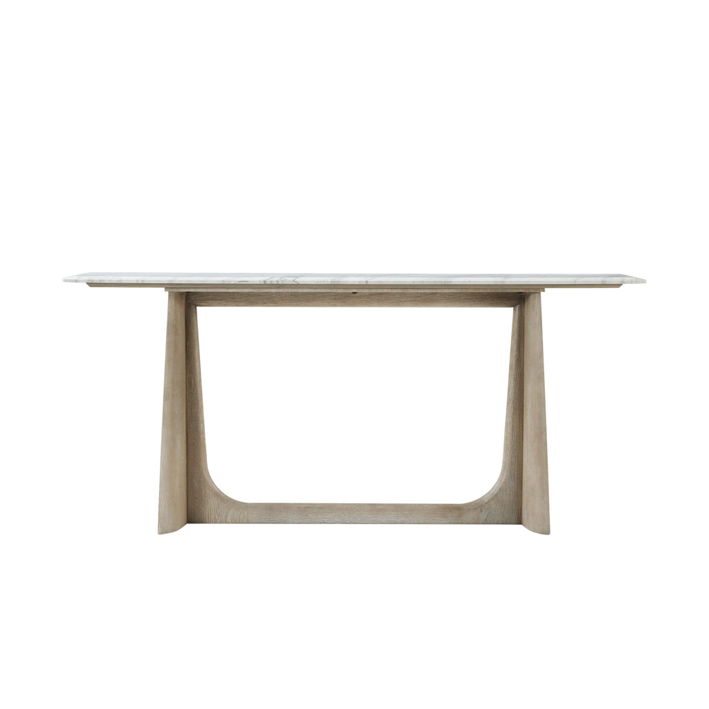 Repose Wooden Console Table Marble Top