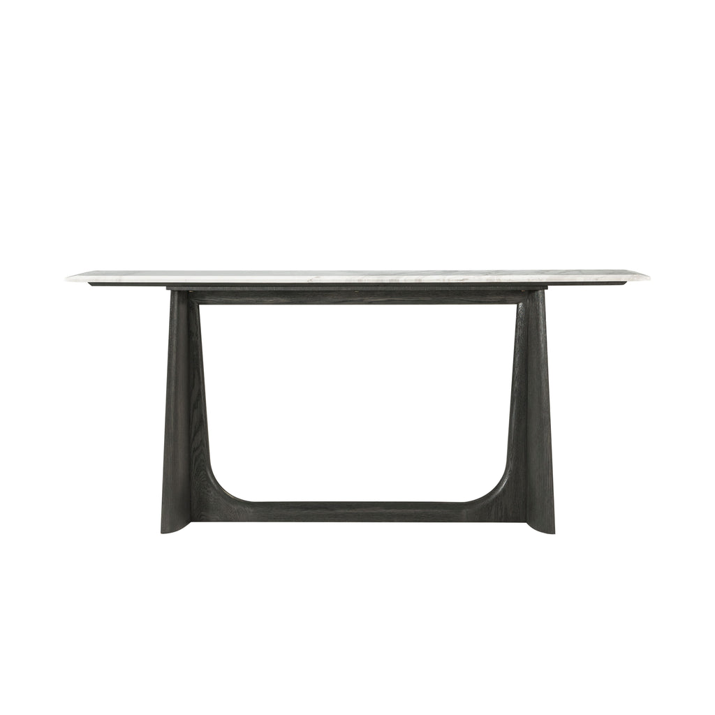 Repose Wooden Console Table Marble Top