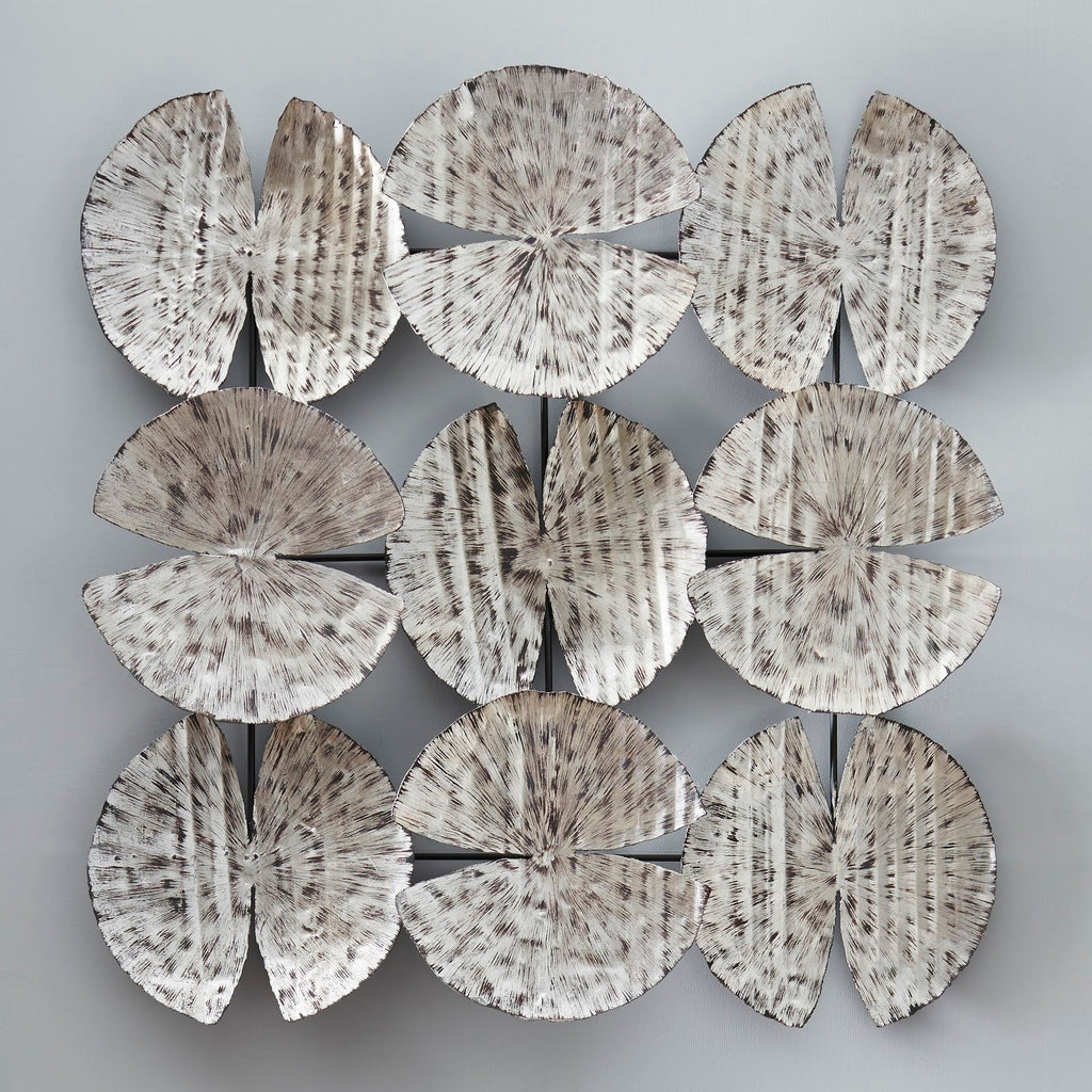 Ginkgo Leaf Wall Art, 9 Leaves, Silver