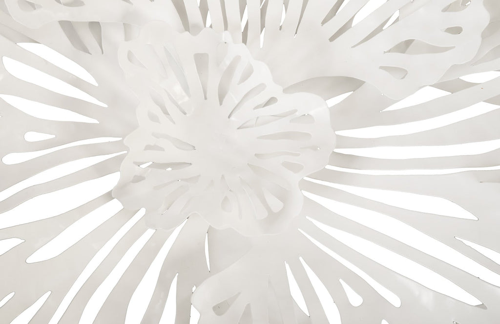 Flower Wall Art, Small, White, Metal