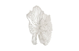 Flower Wall Art, Medium, White, Metal