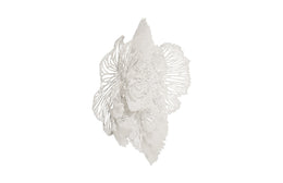 Flower Wall Art, Large, White, Metal