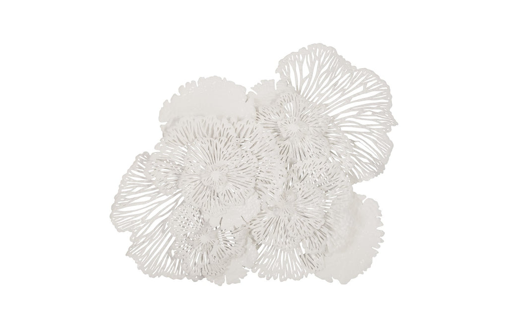 Flower Wall Art, Large, White, Metal