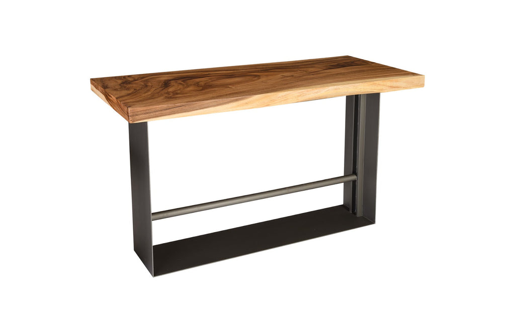 Iron Frame Bar Table, Natural