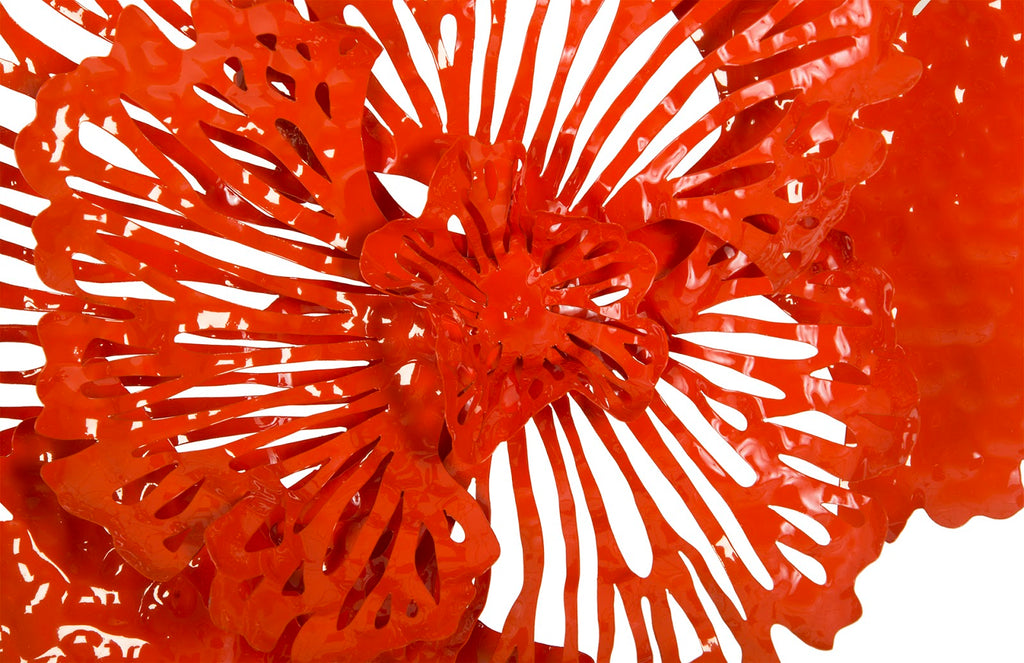 Flower Wall Art, Small, Coral, Metal