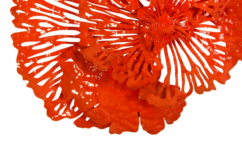 Flower Wall Art, Small, Coral, Metal