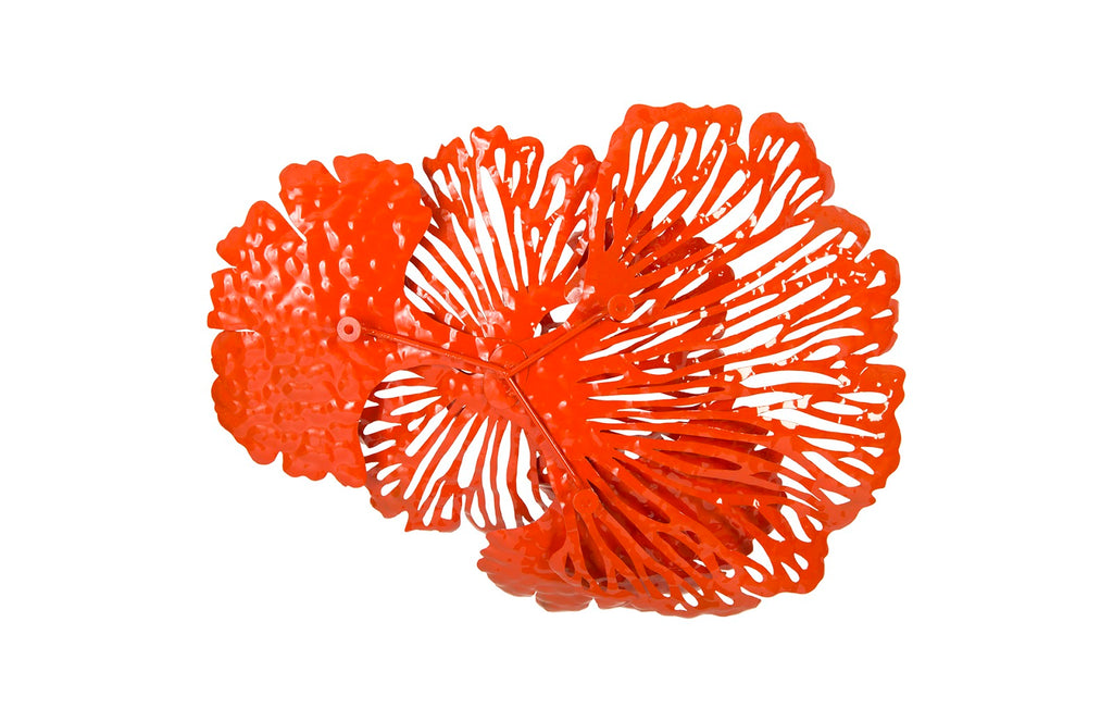 Flower Wall Art, Small, Coral, Metal