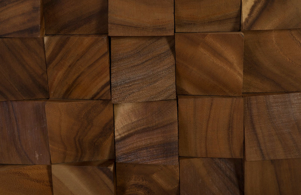 Blocks Wall Tile, Chamcha Wood, Natural