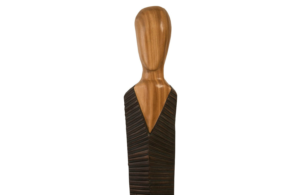 Vested Male Sculpture, Small, Chamcha, Natural, Black, Copper