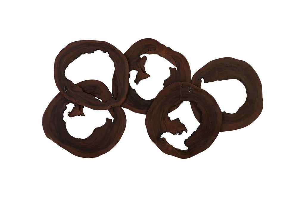 Olympic Rings Wall Art, Chamcha Wood, Perfect Brown