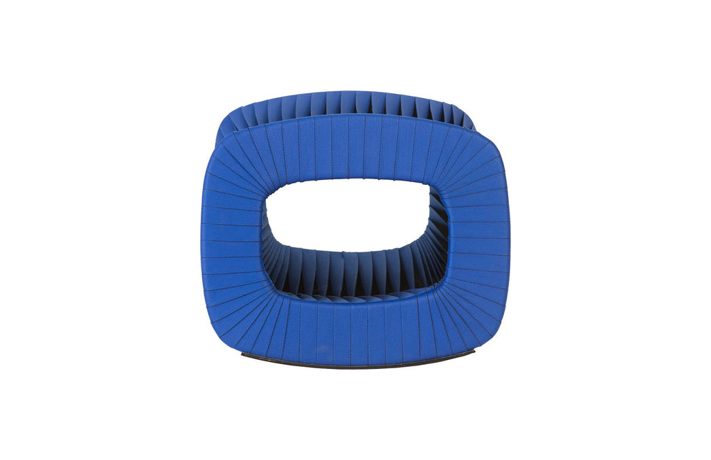 Seat Belt Ottoman, Blue/Black