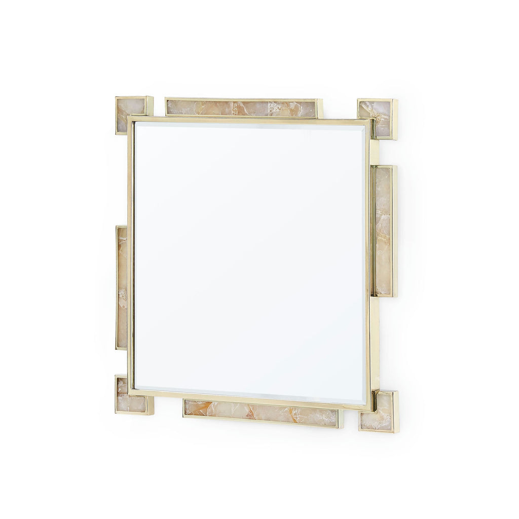 Thalia Mirror - Polished Brass and Rock Crystal