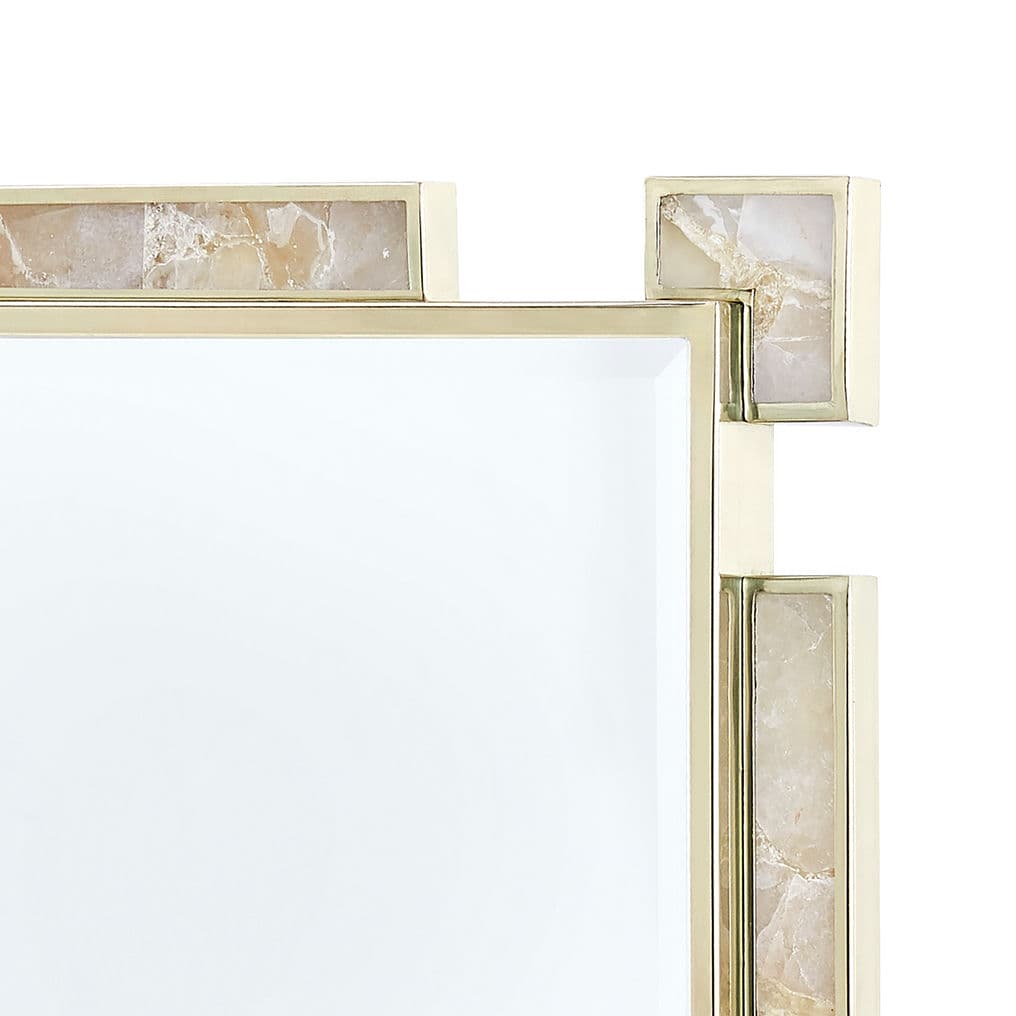 Thalia Mirror - Polished Brass and Rock Crystal