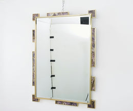 Thalia Large Mirror - Polished Brass and Amethyst