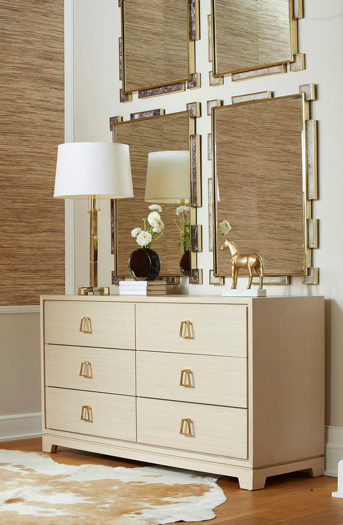 Thalia Large Mirror - Polished Brass and Rock Crystal